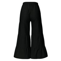Ediodpoh ženske Casual elastični struk čvrste udobne jogging Jogger pantalone sa džepovima ženske Casual pantalone Crni M