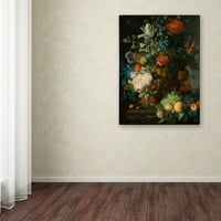 Zaštitni znak likovne umjetnosti 'Mrtva priroda s cvijećem i voćem' platnena Umjetnost Jana Van Huysuma