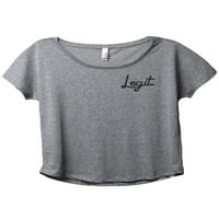 Legit kurzivna Ženska Moda Slouchy Dolman T-Shirt Tee Heather Grey Medium