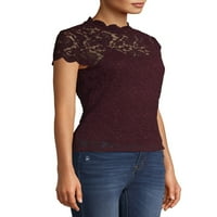 No Boundaries ' Lace Mock Neck Top