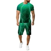 Puawkoer Summer 3d muško Veliko fitnes vanjsko odijelo veličina za trčanje dvodijelna muška odijela i
