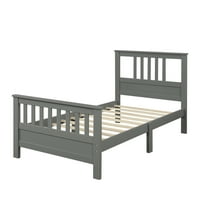 Okvir kreveta sa drvenom platformom dvostruke veličine sa uzglavljem i podnožjem, Unisex