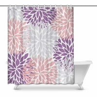 Dahlia Pinnata cvijet siva ljubičasta i svijetla ružičasta vodootporna poliesterska tuš za tuširanje kupatilo