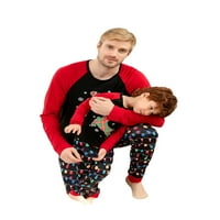 Huakaishijie Family Matching Božić Pidžama Set Božić Elk Dugi Rukav Sleepwear Za Parove Djecu Beba