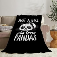 Panda pokrivač slatka Panda plišani baciti pokrivač Super meka udoban toplo runo samo djevojka koja voli Panda posteljina pokrivač pokloni za djecu Djevojke dječaci žene 40 X50