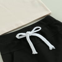 Eyicmarn kratke hlače za dječake za djecu kompleti kratkih rukava sa printom slova i kratke hlače s vezicama