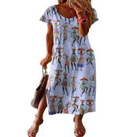 Žene Ljeto Maxi haljina Etničko stil Labogatna plaža Sundress okrugli casual kratkih rukava Split Boho