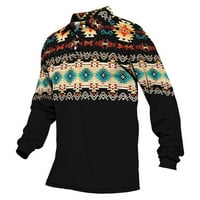 Uorcsa dugme za spavaću sobu stojeći ovratnik etnički stil uzorak Casual pulover Dugi rukav muške bluze
