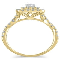 1-karat T. W. Brilliance Fine Nakit smaragdno rezani dijamantski zaručnički prsten od 10kt žutog zlata,