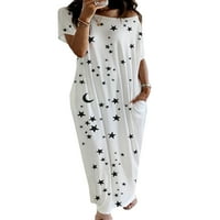 Avamo Casual Loose Nightshirts haljina za žene Star Print kratki rukav T Shirt Dress Sleepwear duge spavaćice