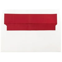 Koverte pozivnica obložene kvadratnom folijom, bijele sa crvenom folijom, Pakovanje 25