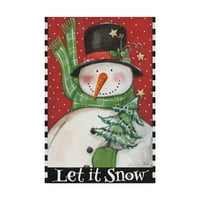 Zaštitni znak likovne umjetnosti 'snjegović s malim drvetom Let It Snow' platnena Umjetnost Melinde Hipsher
