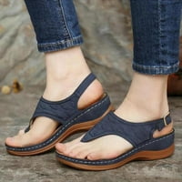 Fvwitlyh klinaste sandale za žene gumene sandale ženske višebojne Flops vezene ženske papuče sa preklopnim