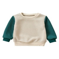 Peyakidsaa Toddler Baby Boys Girls Drimenshirtshirt Dugi rukav Contrast Contrast Color pulover vrhove