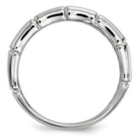 Čvrsta srebrna srebrna i crna dijamantna prstena zvona veličine 8