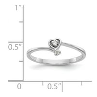 Čvrsta 14K bijelog zlatnog dijamantskog prstena zvona veličine 8