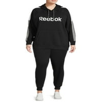 Reebok ženske plus veličine boja blok super soft fleece hoodie