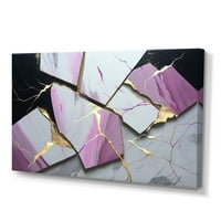 Designart Sažetak Geode Pink II platno zid Art