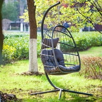 Zatvoreni vanjski dvorište Wicker Viseća stolica Swing Stolica sa jastukom sjedalo Početna Vrtni podstavljeni