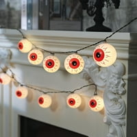 Halloween 10-brojite svjetla za oči na baterije, sa toplim bijelim LED sijalicama, 6.5', način za proslavu