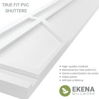 Ekena Millwork 12 W 39 H True Fit PVC Shaker Fiksni nosač roletne, Viridian Green