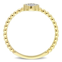 Miabella ženski dijamantski akcent 14kt žuto zlatni klaster quatrefoil prsten