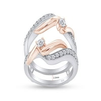 CT TW Round Cut Lab stvorio Moissanite dijamant dva tona vjenčani prsten prsten Guard Enhancer za žene