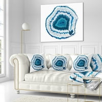 Dizajdrat plavi agat kristal - apstraktni jastuk za bacanje - 18x18