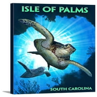 Isle of Palms, Južna Karolina - Morska kornjača Ronjenje - Lantern Press poster