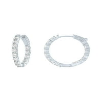 Brilliance Fine Jewelry Stvorene Naušnice Od Bijelog Safira Od Sterling Srebra