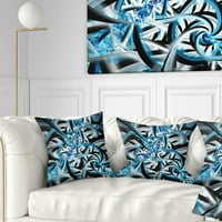Designart plavi Spiralni fraktalni dizajn - apstraktni jastuk za bacanje - 16x16