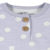 Moderni trenuci Gerber Baby Girl Romper & Dress sa navlakom za pelene, 3-dijelni komplet odjeće