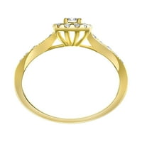 3 8CTW 14KT Žuto zlatni kvadrat originalnog certificiranog dijamanta Rosea zaručni prsten za održavanje