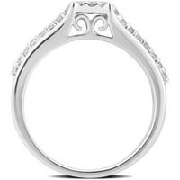 Arista CT kvadratni dijamant ženski zaručnički prsten od 10k bijelog zlata