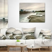 Designart Nijagarini vodopadi pogled na kozje Ostrvo - jastuk za bacanje na plažu-12x20