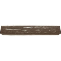 10W 4H 10'L 3-Sided ručno tesani Endurathane Fau drvena stropna greda, Vintage Mahagonij