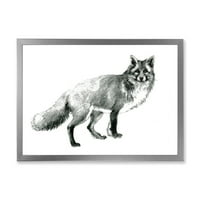 Designart' crno-bijela portretna lisica ' seoska kuća uokvirena umjetnička štampa