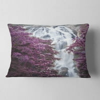 Designart Klonglan vodopad cvjetno-apstraktni jastuk za bacanje - 12x20