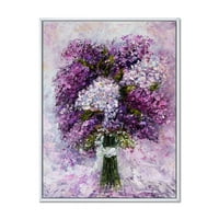 Designart 'Purple Hyacinth Flowers Bouquet' Tradicionalni Uramljeni Platneni Zidni Umjetnički Print