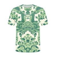 Ženski bluze s kratkim rukavima Ženska plus bluza Slatki grafički otisci Summer Crew majice za izrez Green