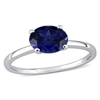 2-karat T. G. W. stvorio zaručnički prsten od plavog safira od 10kt bijelog zlata