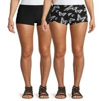 No Boundaries Junior's Knit Crop Shorts, 2-Pack