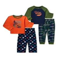 Ugodne gužve dječake za bebe i toddler dugih rukava i hlače pidžama Sleep set, veličine mjeseci-5t