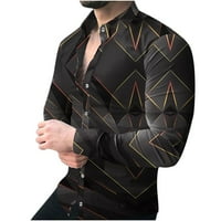 Zodggu tople košulje za muškarce Modni vrhovi bluza Muški stripe print ovratnik na poluvremenu košulje