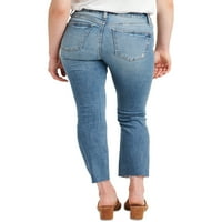 Srebrna Jeans Co. Ženski najtraženiji srednji rastući usjeni, Veličine struka 24-36
