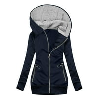 Outfmvch duksevi za žene Modni podudarni jakni Zipper džepni duks s kapuljačom kaputa ženski vrhovi ženskih