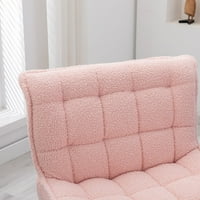 Aukfa Teddy tkanina Accent stolica sa Otomanom za dnevni boravak, Pink