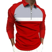 Ponude duge rukave košulje za muškarce udoban ovratnik košulja štampani rukav odbojna kragna bluza, crvena