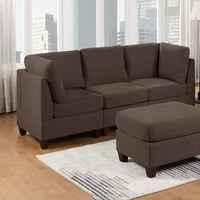 Moselota Sofa Set bez ruku Osman i ugao Sofa Crna kafe listen poput tkanine