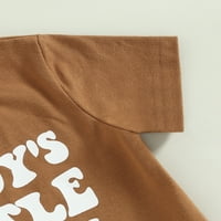 Lieramram Baby Girls Ljetna set odjeće, mjeseci 2T 3T slova kratkih rukava Ispiši majicu sa pantalone za ispis bul